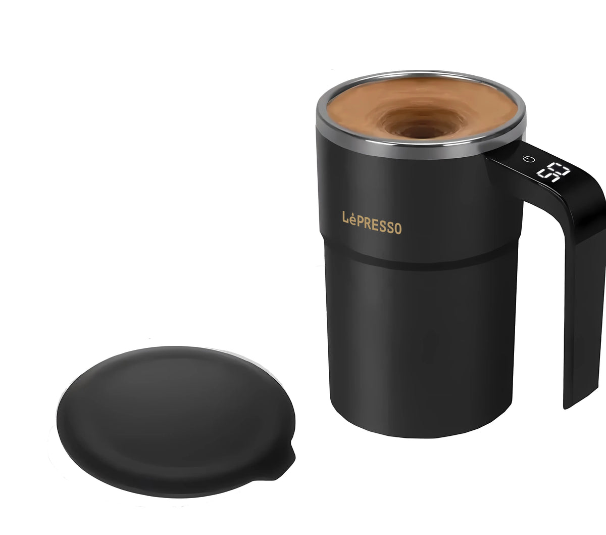 LePresso Stirmagic Auto Stirring Mug Black – image 1