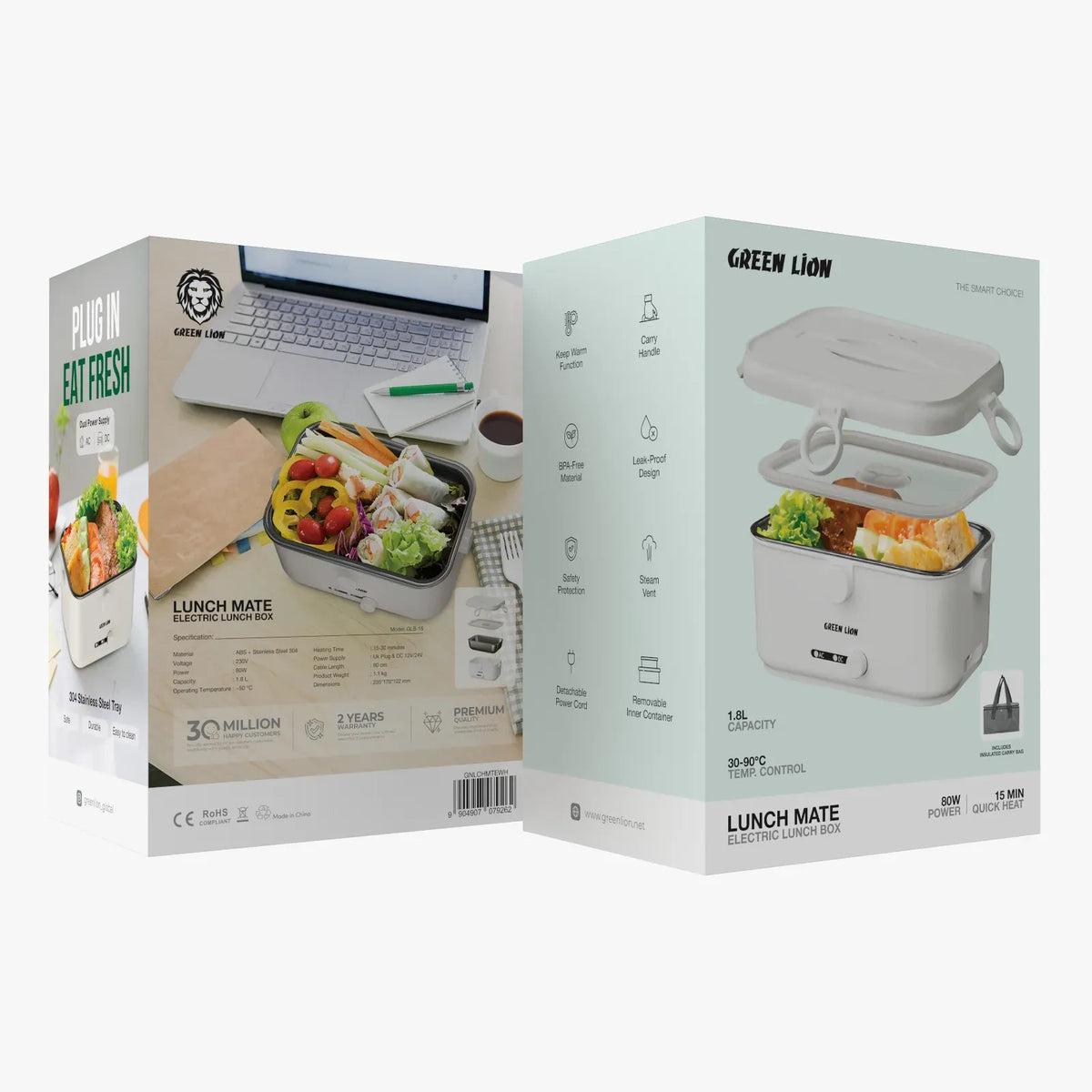 Green Lion Lunch Mate Electric Lunch Box 1.8 L - White – image 2