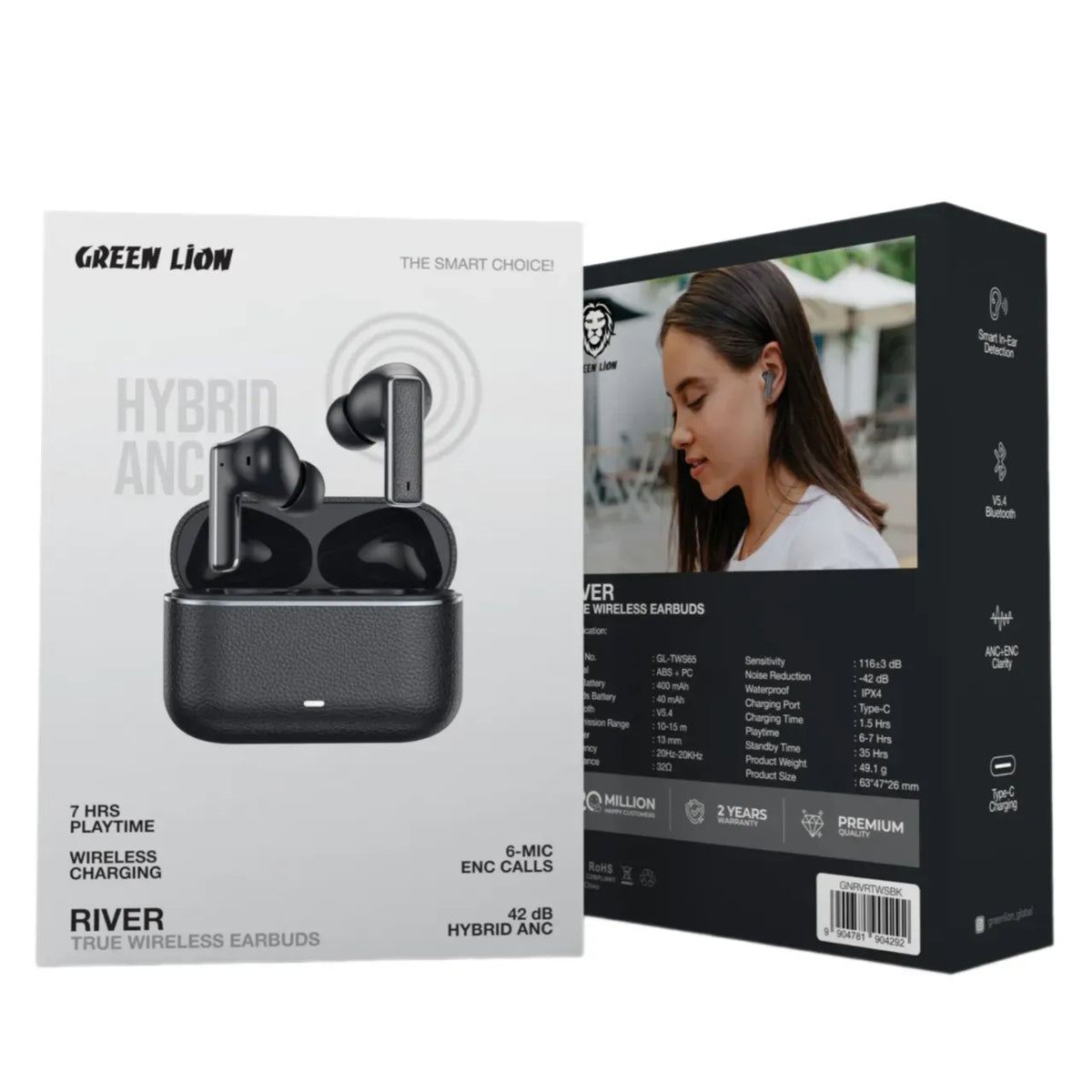 Green Lion River True Wireless Earbuds - Black – image 10