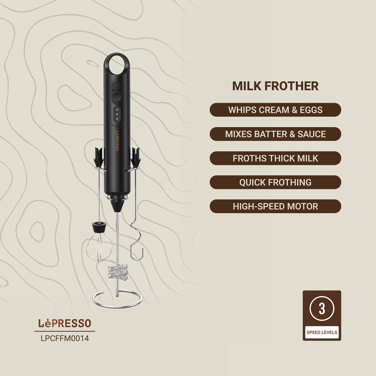 LePresso 3 in 1 Frother Black – image 12