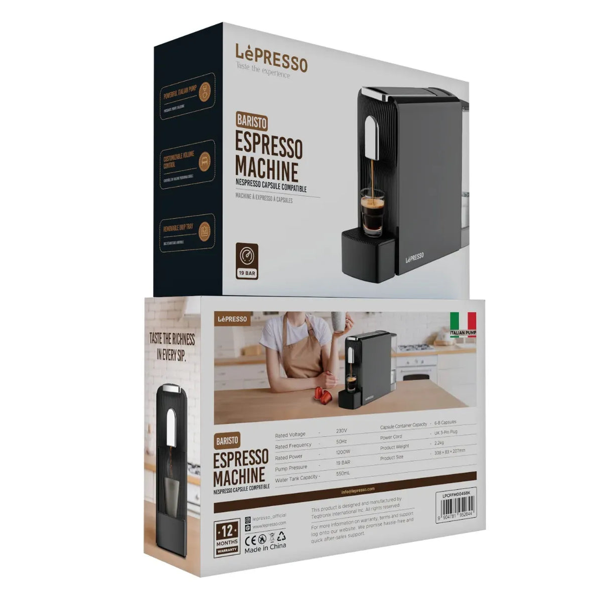 Lepresso Baristo Espresso Machine Nespresso Capsule Compatile - Black – image 2