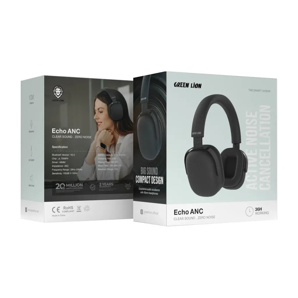 Green Lion ECHOANCZero Sound.Zero Noise Headphone - Black – image 5