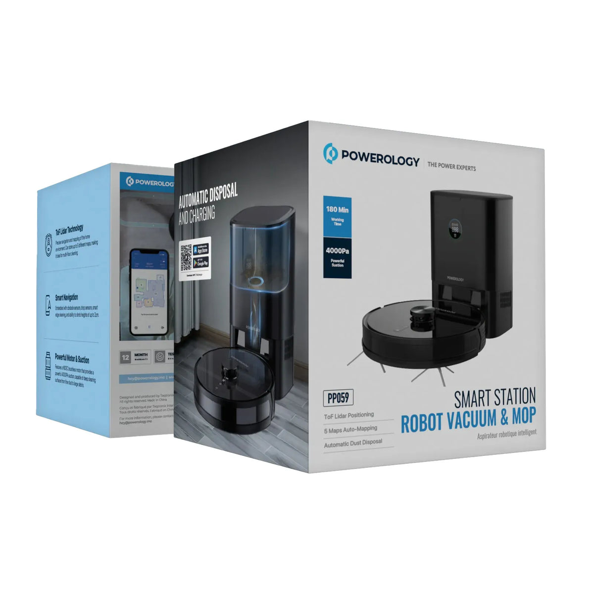 Powerology Smart Station Robot Vacuum Mop Black – image 28