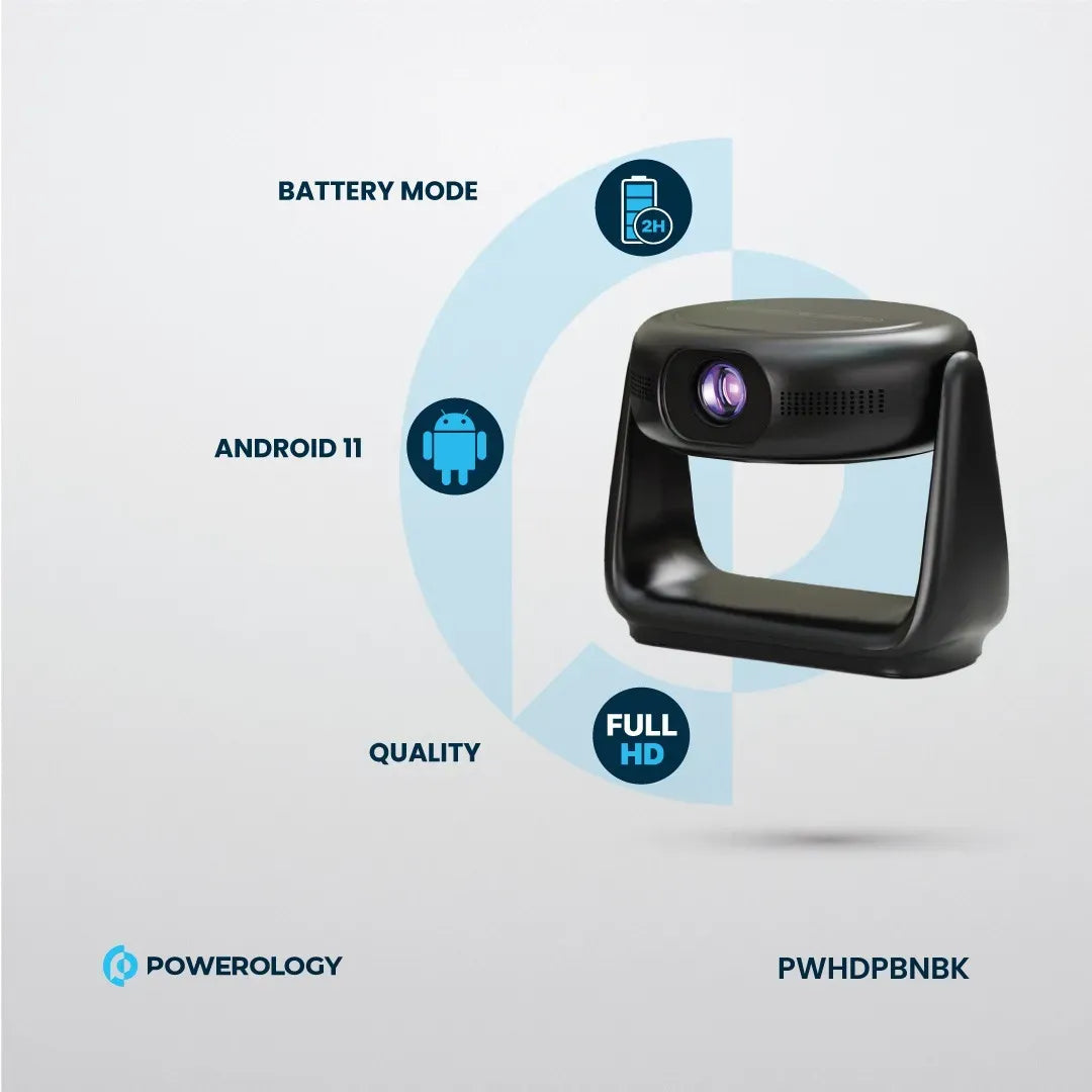 Powerology 300 Ansi Lumens Full HD Portable Projector with Built in Battery and LCD Light – image 28