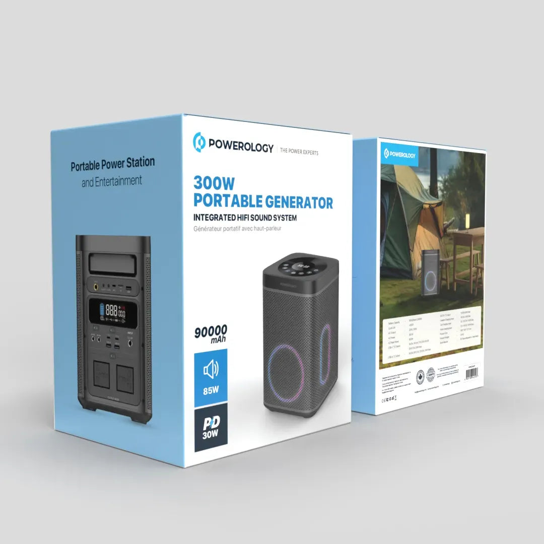 Powerology 300w Portable Generator Integrated Hi Fi Sound System Black – image 7