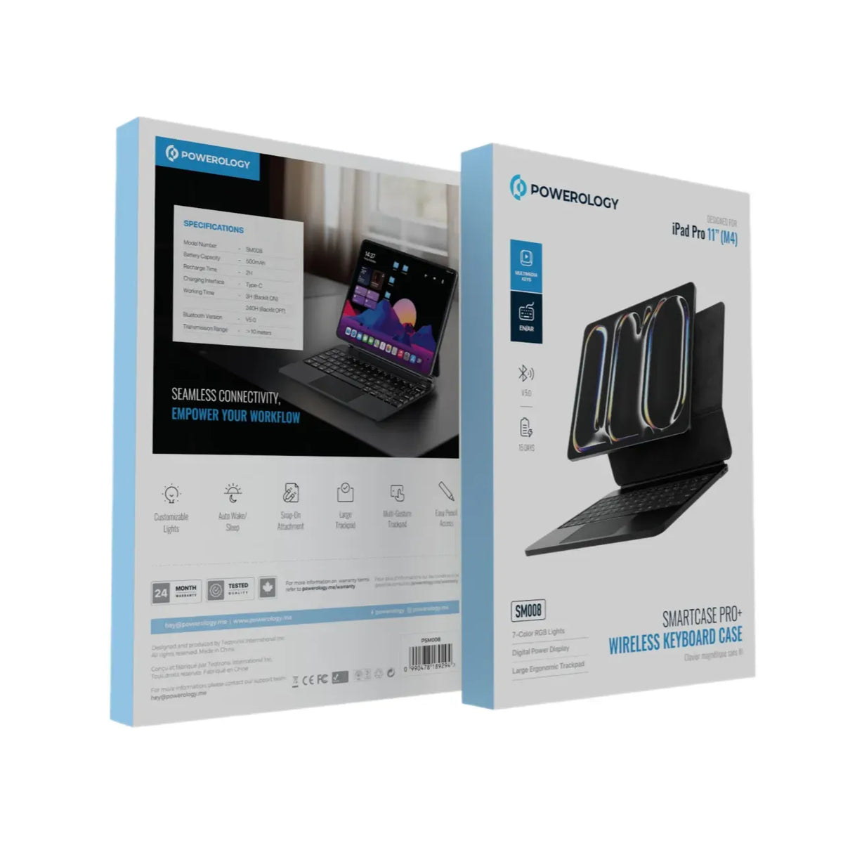 Powerology Smartcase Pro Wireless Keyboard Case for Ipad Pro 11 M4 Black – image 10