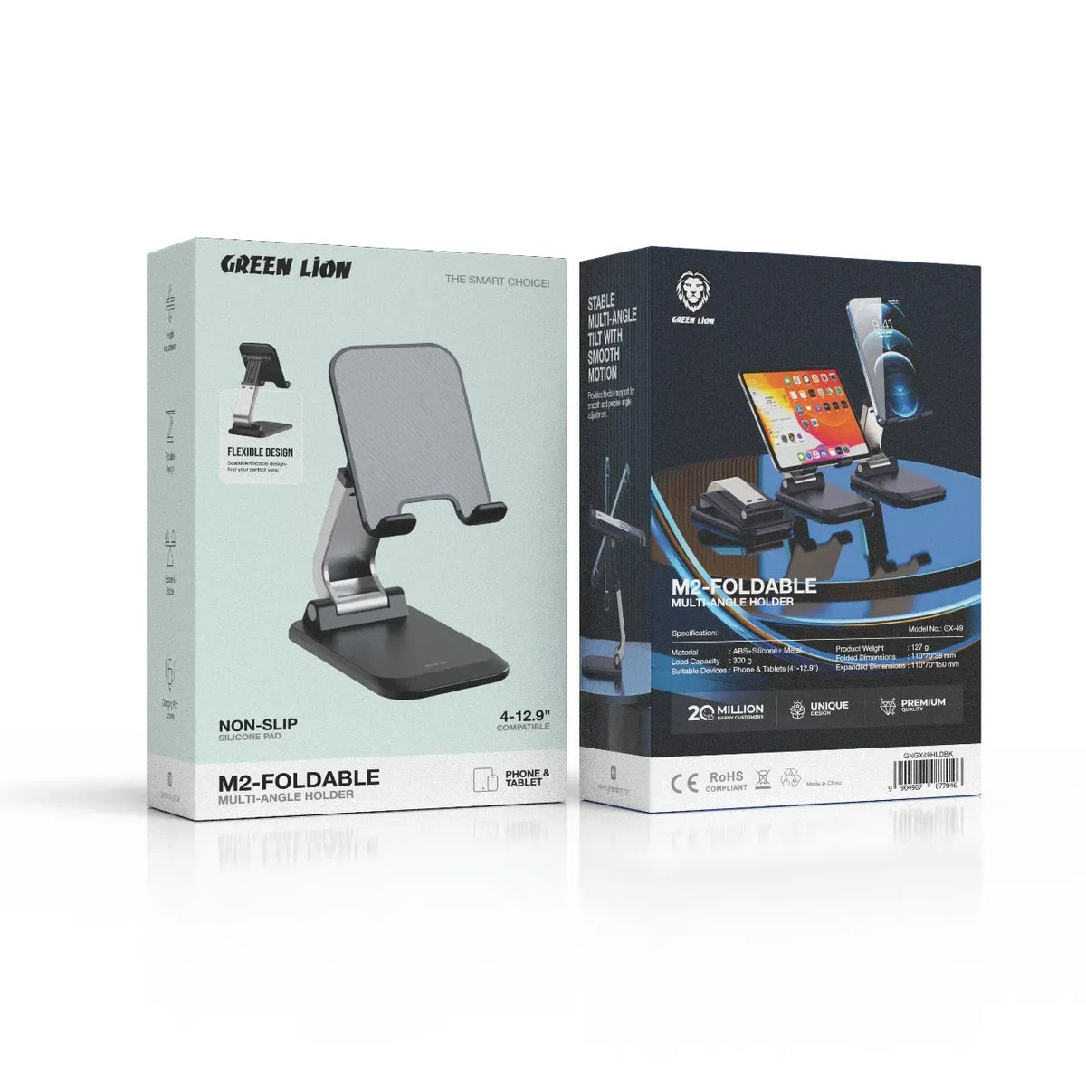 Green Lion M2 Foldable Multi Angle Phone Holder Black – image 2