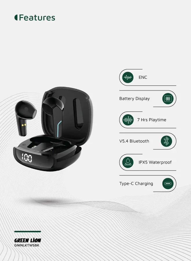 Green Lion Interlaken True Wireless Earbuds - Black – image 13