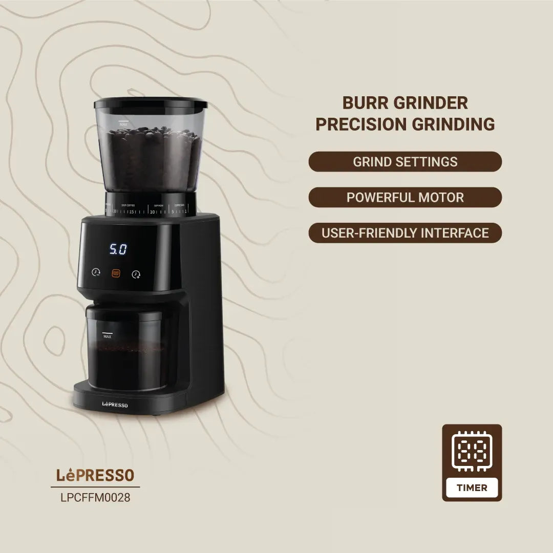 LePresso Conical Burr Grinder Black – image 2