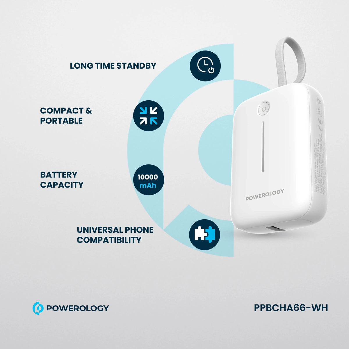 Powerology 10000 m Ah Power Bank - White – image 7