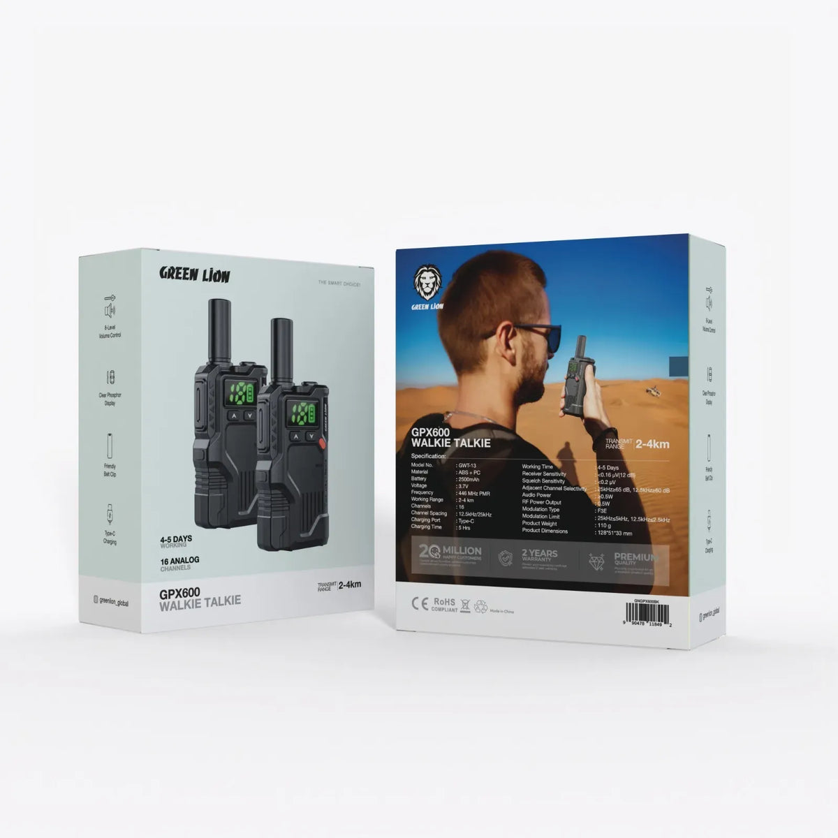 Green Lion Gpx600 Walkie Talkie Black – image 3