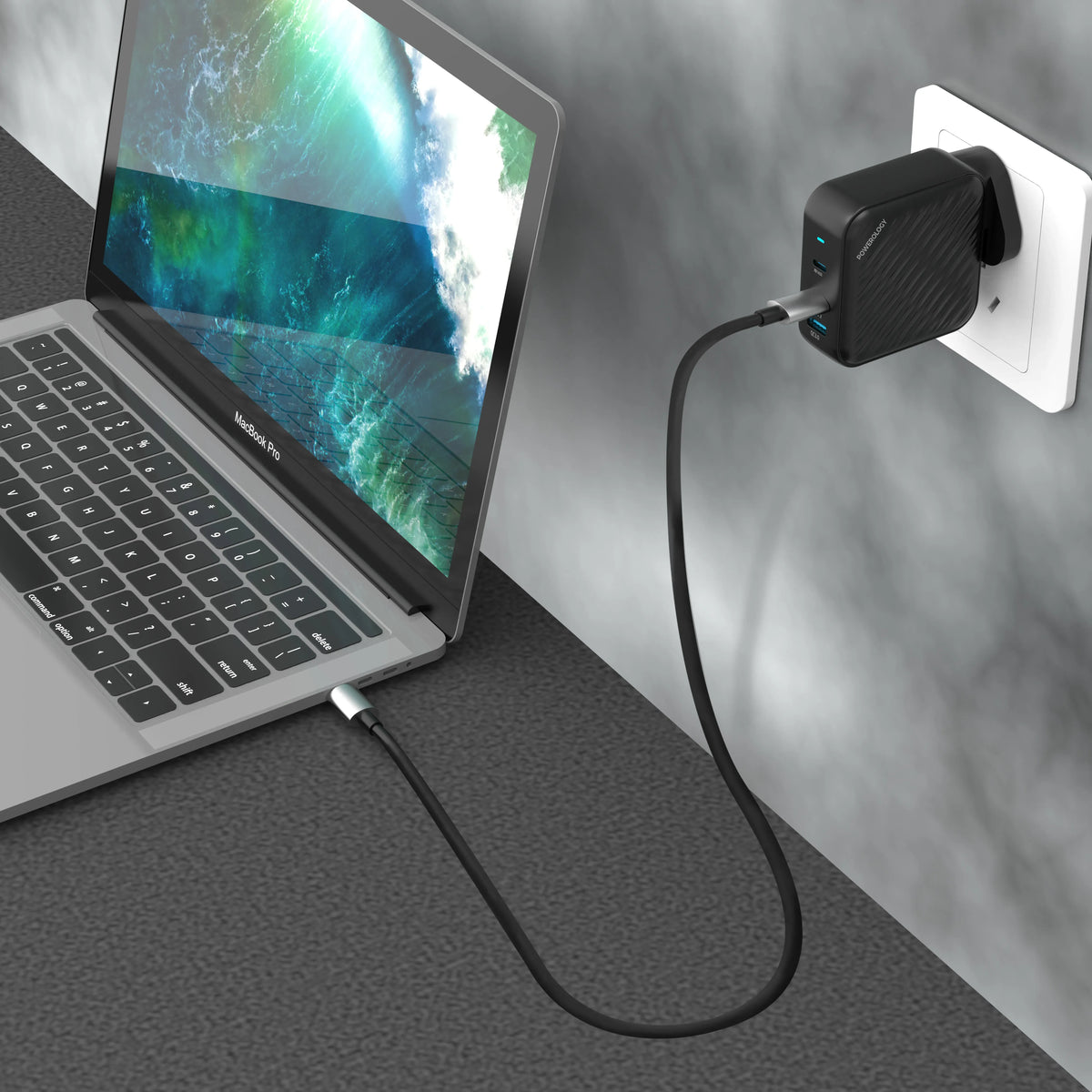 Powerology 140w PD QC 2xusb C and 1xusb A Gan Charger Uk Black – image 17