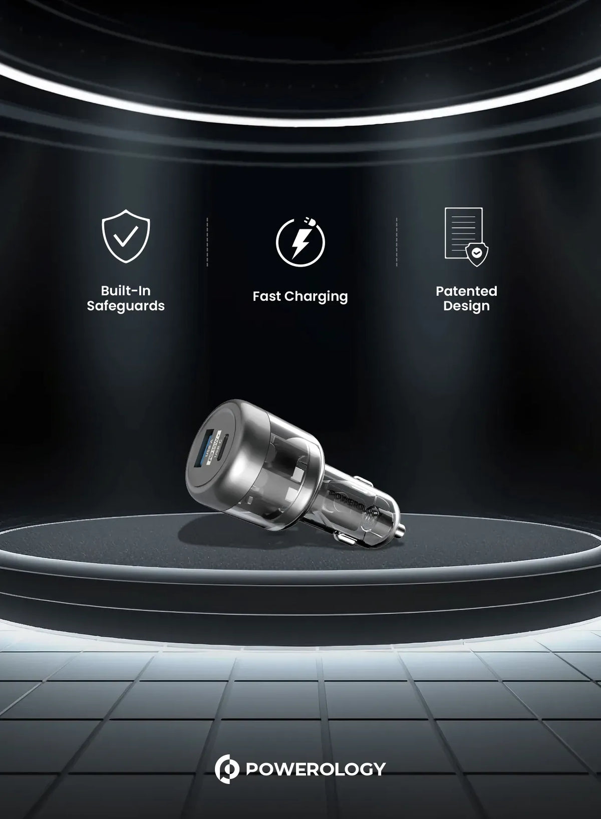 Powerology 35w Transparent Car Charger A C Port Version – image 6