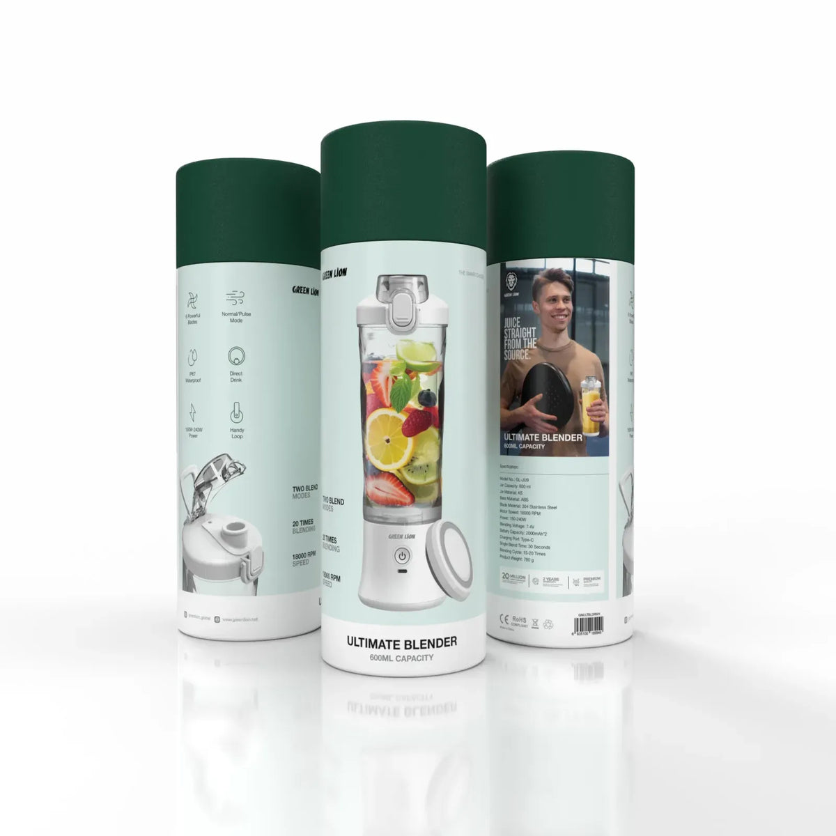 Green Lion Ultimate Blender 600ml Capacity White – image 2