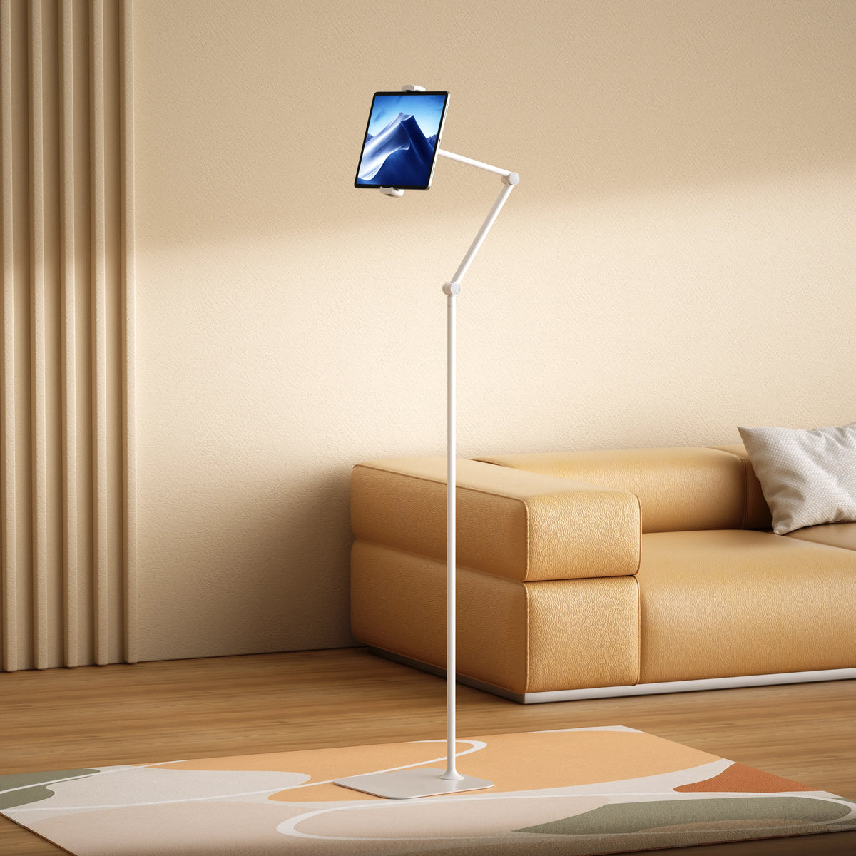 Powerology Multi Joint Floor Stand Metal Base Phone Tablet White – image 4