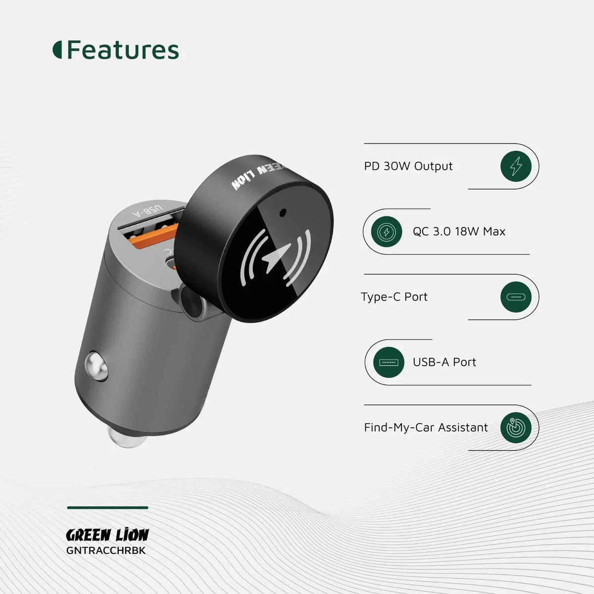Green Lion Tracker Dual Port Car Charger Black – image 9