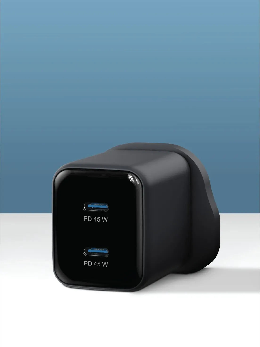 Powerology Volt-X 45 W Dual-Port Ga N Wall Charger Chargeur Mini Ga N 45 W - Black – image 3