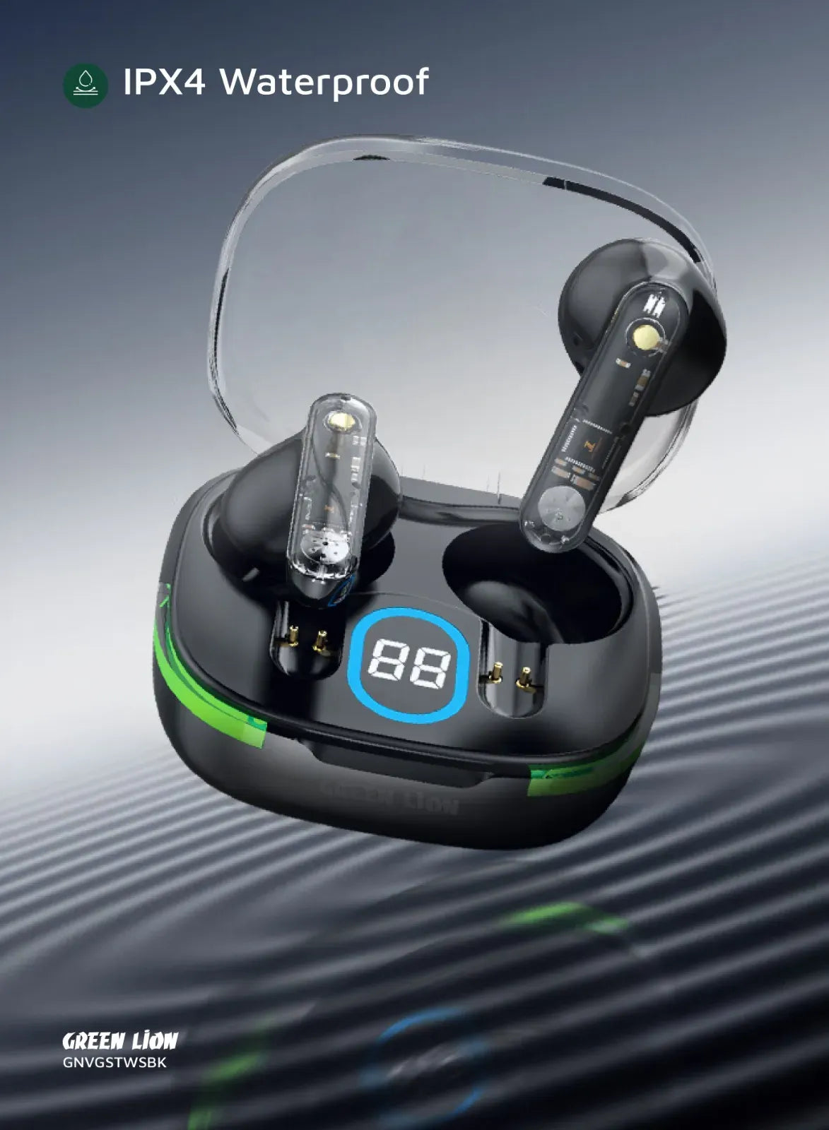Green Lion Vegas True Wireless Earbuds Black – image 9
