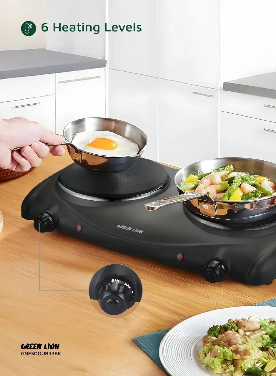 Green Lion Electric Stove Double Hot Plate Black – image 8