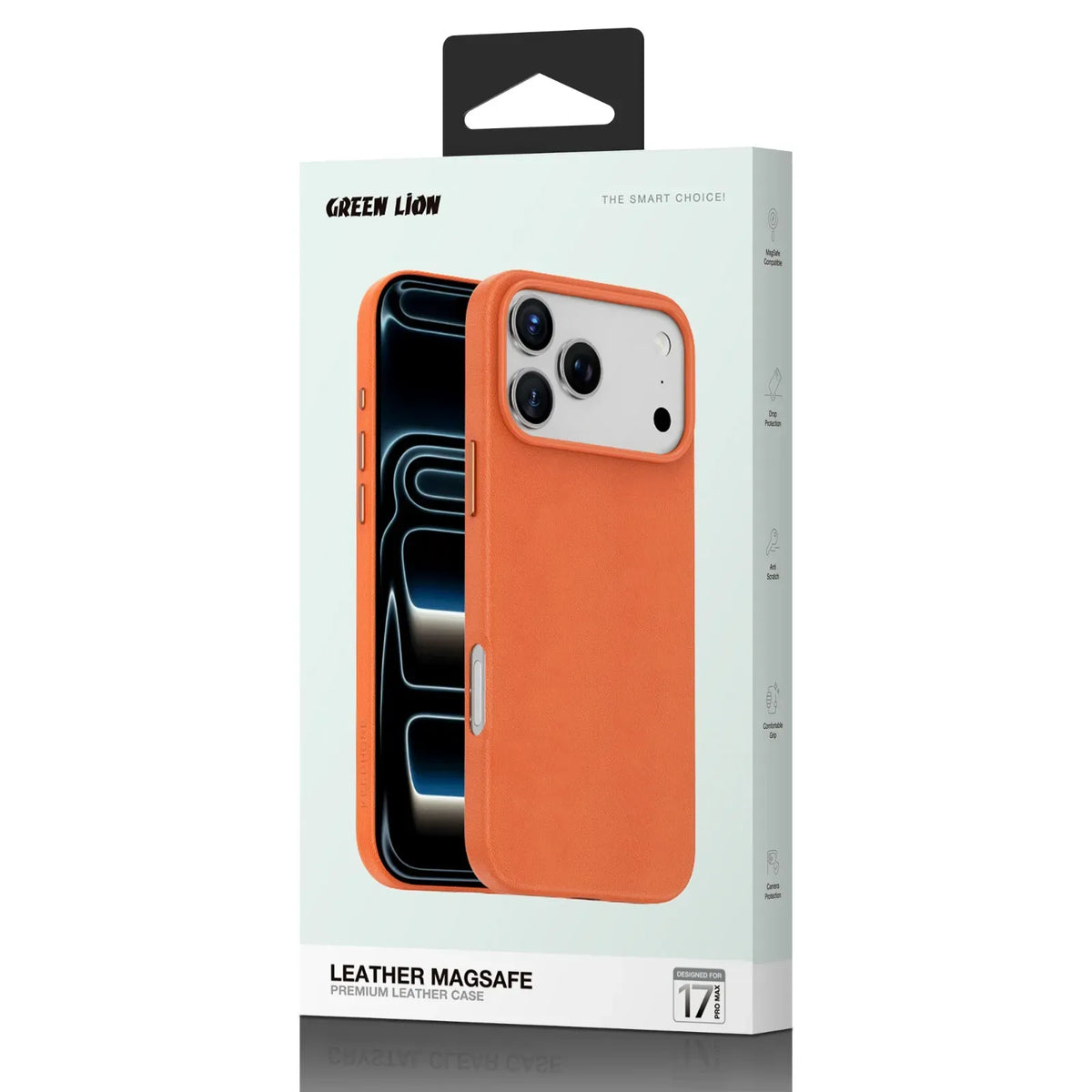 Green Lion Leather Mag Safe Case - Orange – image 5