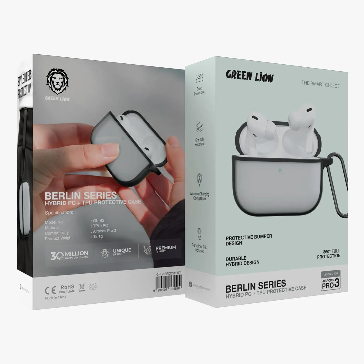 Green Lion Berlin Series PC Case Air Pods Pro 3 - Gray – image 2