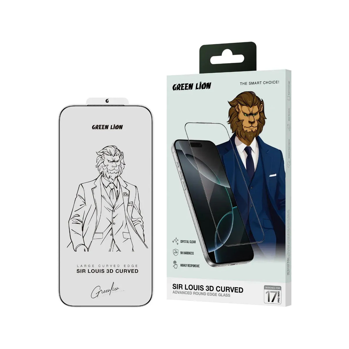 Green Lion SIRLouis 3 D Curved Screen Protector - Clear – image 7