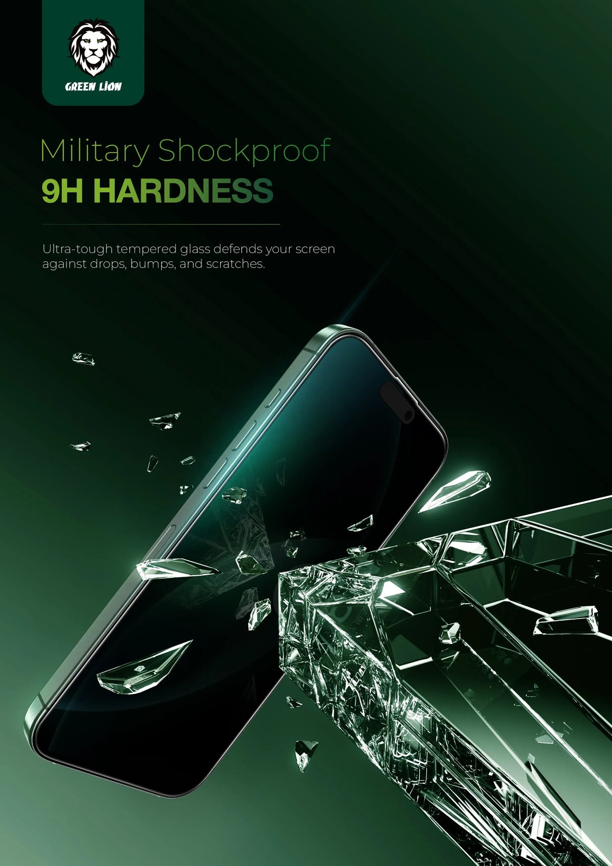 Green Lion 9 HSteve HD Screen Protector - Black Edge/Clear – image 9