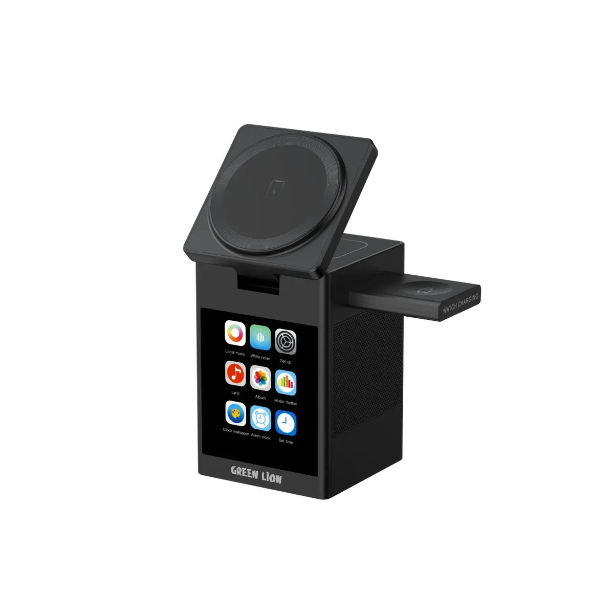 Green Lion Smart Station Pro LCD Display Wireless Charger with Speaker Black – image 6
