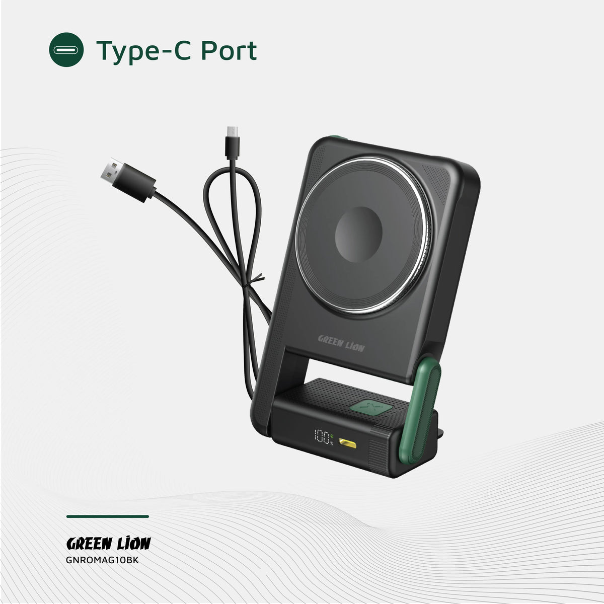Green Lion Rotex MagSafe 10000mAh Power Bank Black – image 13