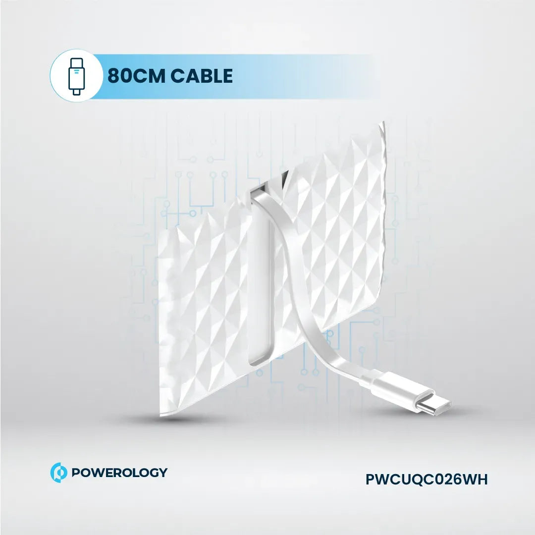 Powerology 85 W Super Charger Retractable Type-CCable - White