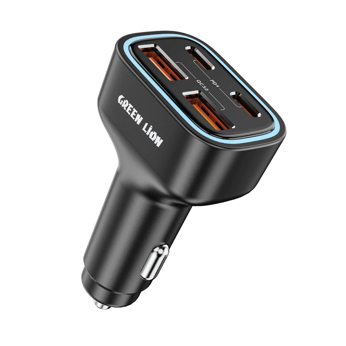 Green Lion Quad Port 70w Car Charger Black – image 3