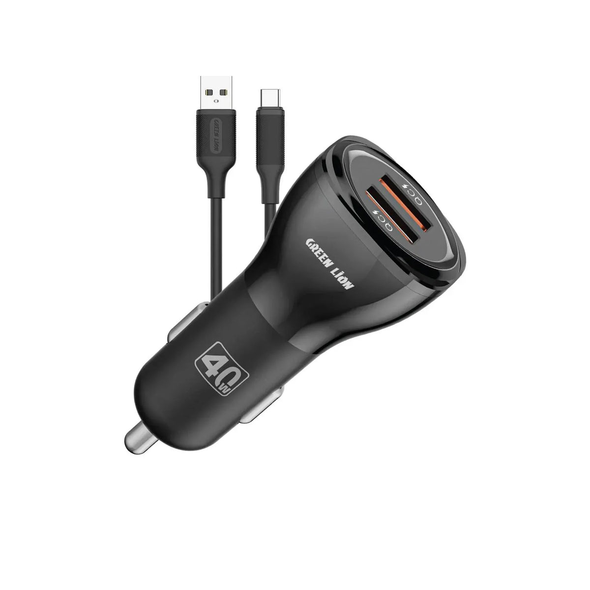 Green Lion Dual QC 3.0 Car Charger 40 W(QC 20 W*2)With USB-Ato USB-CCable 1 M - Black – image 5