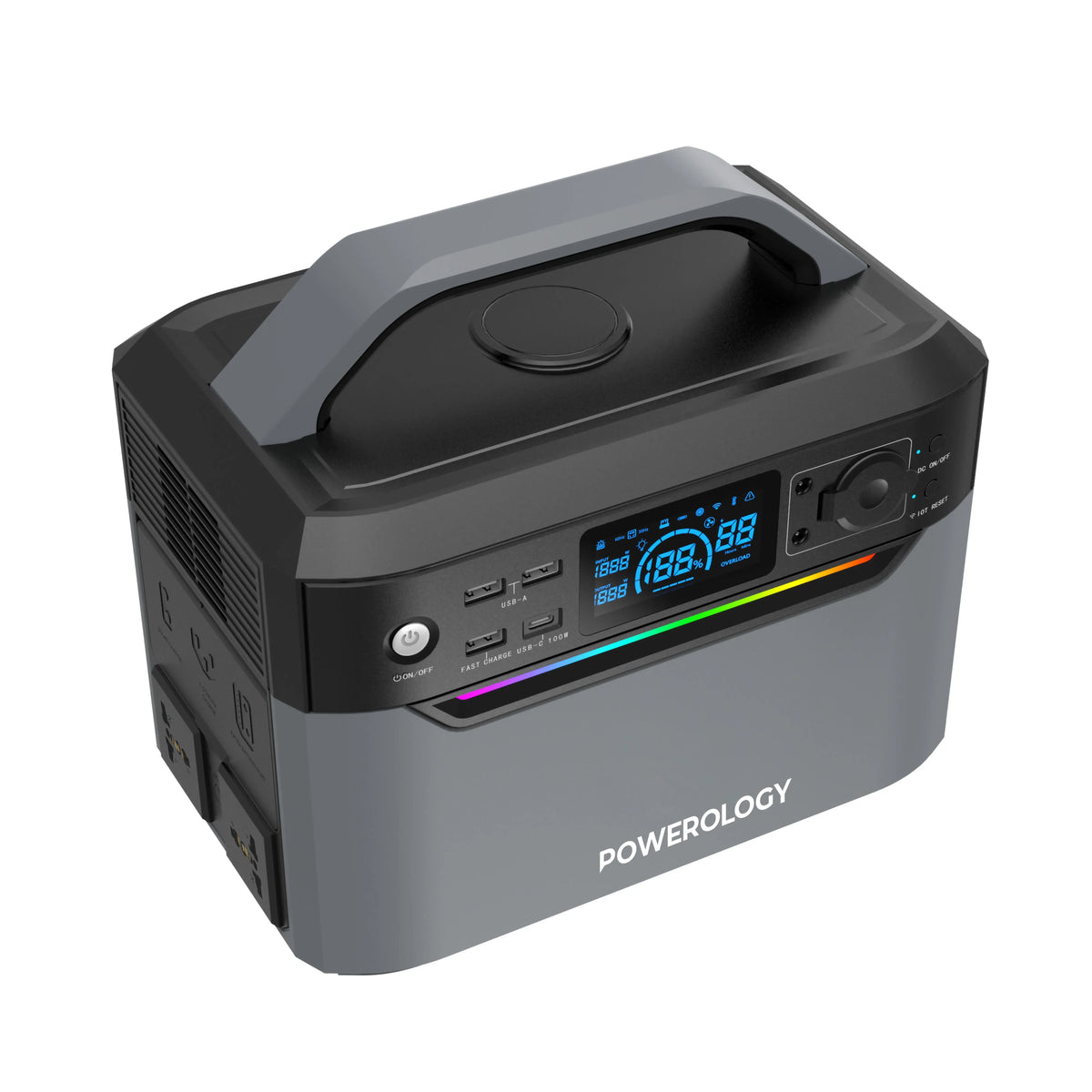 Powerology 120000mAh Portable Power Generator Fast Charging 384wh 600w Black – image 13