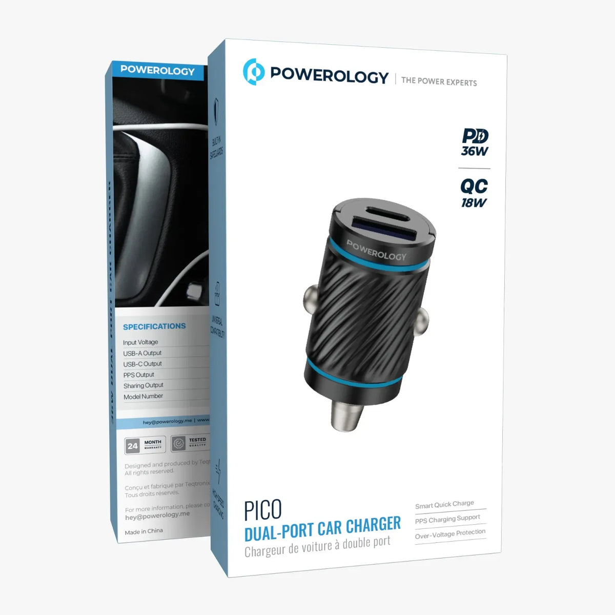 Powerology Pico Dual Port Car Charger Black – image 6