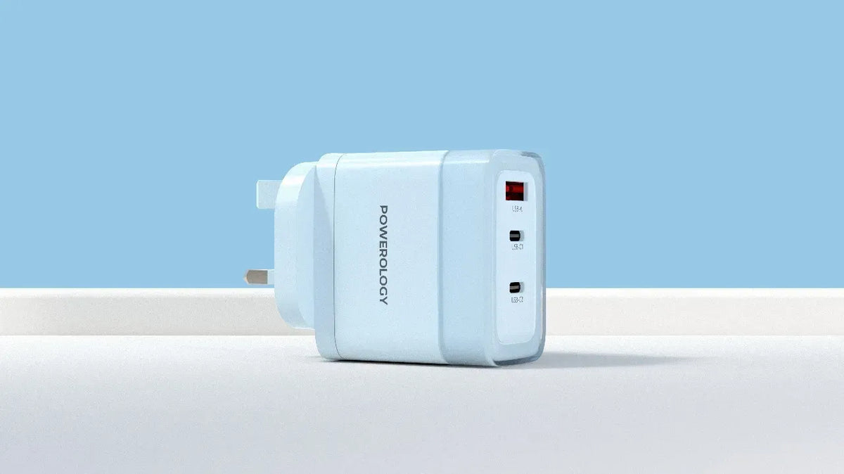 Powerology Lunex Series Fast Charging Adapter PD 65 W - Blue