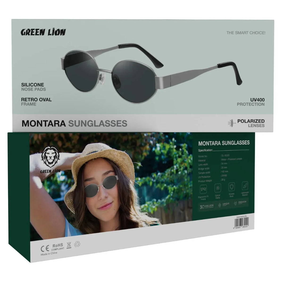 Green Lion Montara Sunglasses Silver – image 4