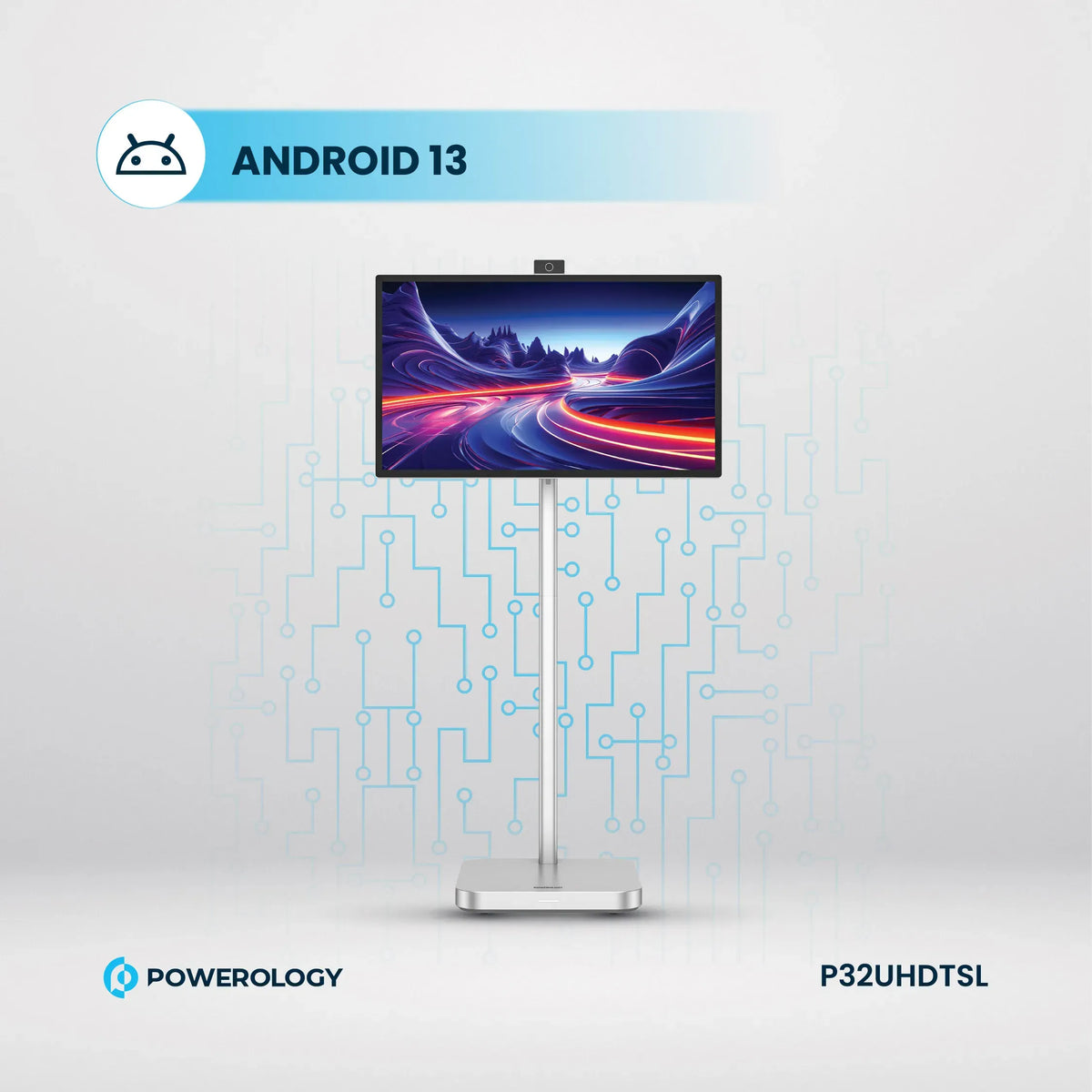 Powerology Android 32” UHD 60 Hz Tabletwith Stand 8+128 GB - Silver – image 6