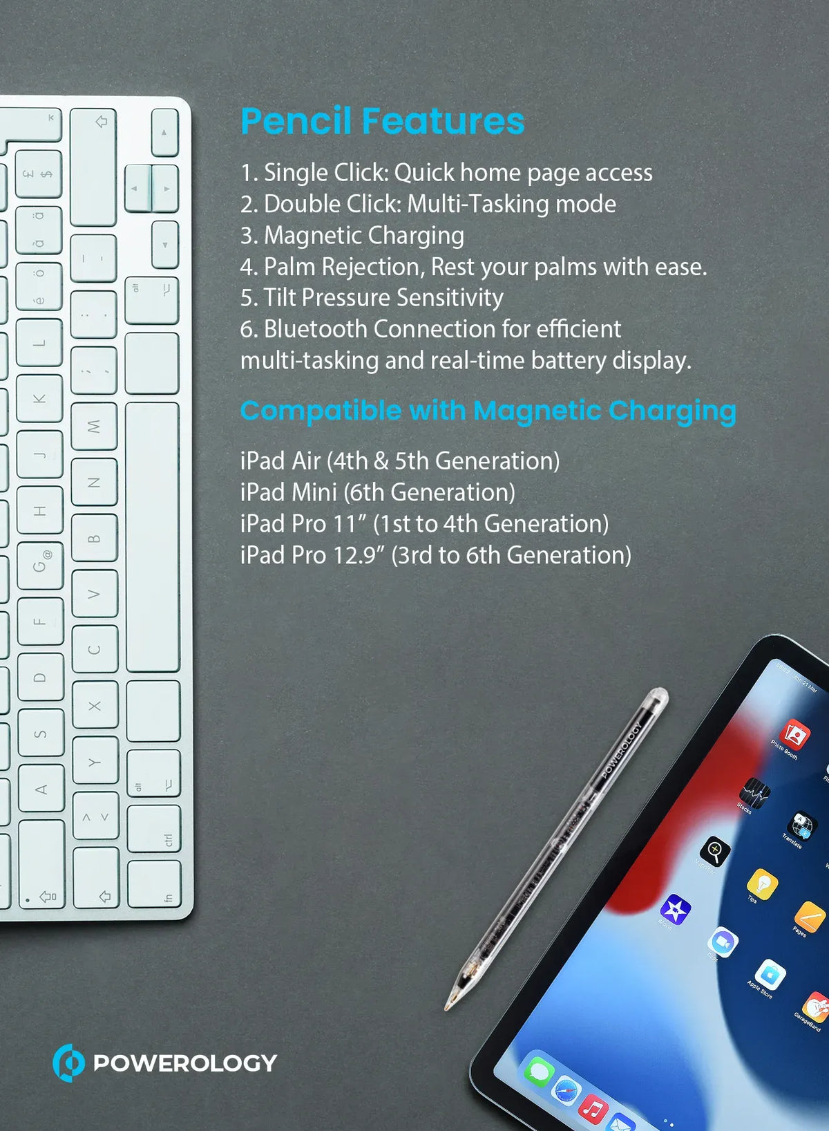 Powerology Transparent Pencil Pro 2018-2022 i Pad Models - Black – image 7