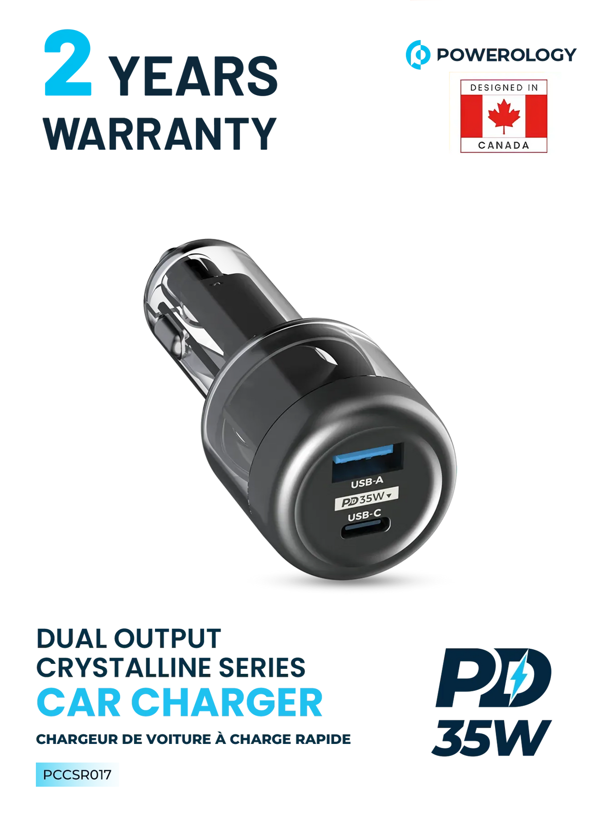 Powerology 35w Transparent Car Charger A C Port Version – image 7