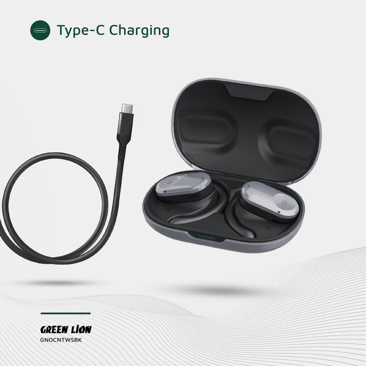Green Lion Ocean Open Ear Headphones Black – image 4