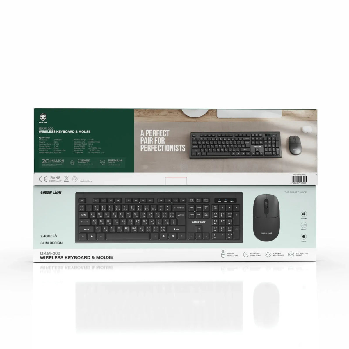 Green Lion Gkm 200 Wireless Combo Keyboard and Mouse Black – image 4