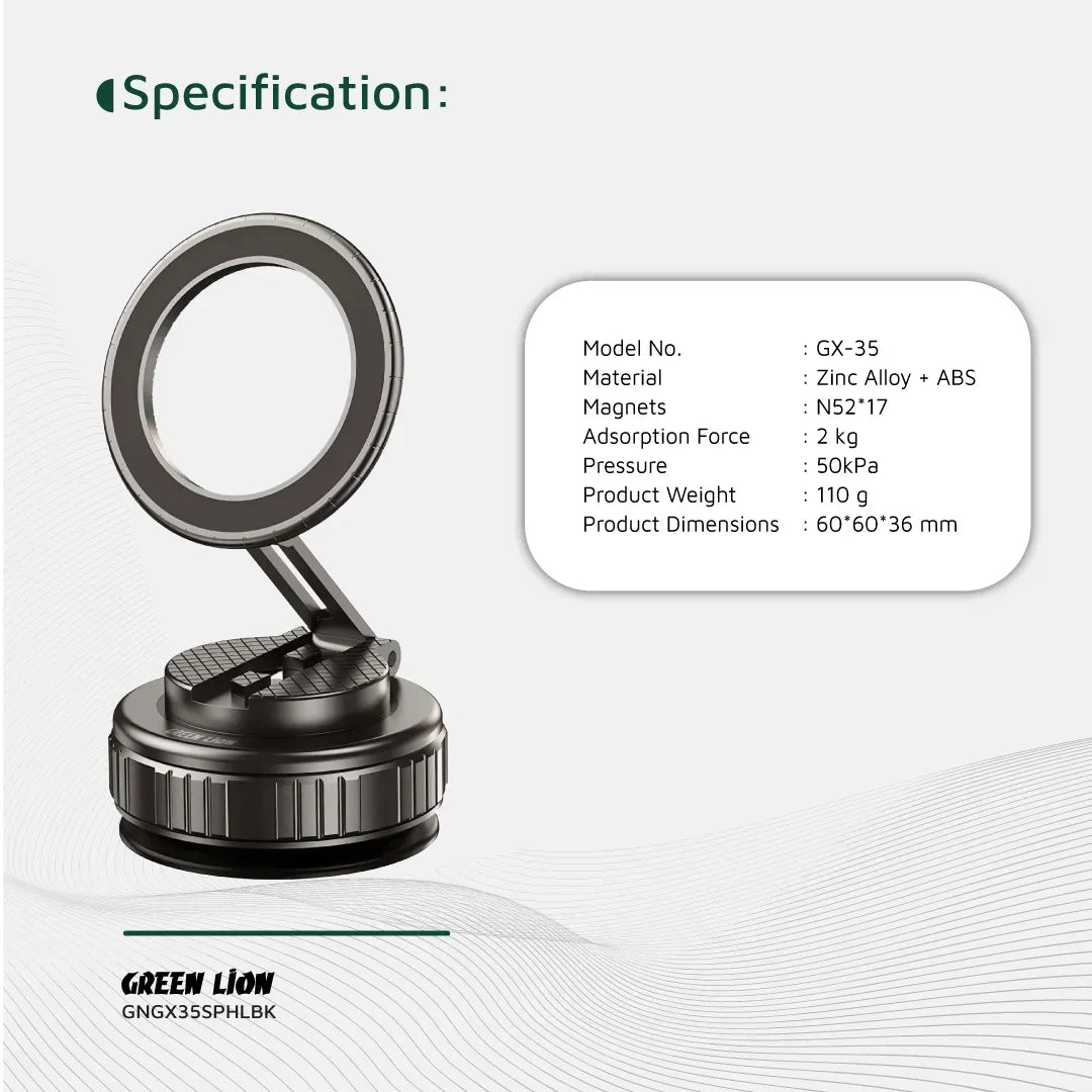Green Lion Gx 35 Suction Phone Holder Black – image 4