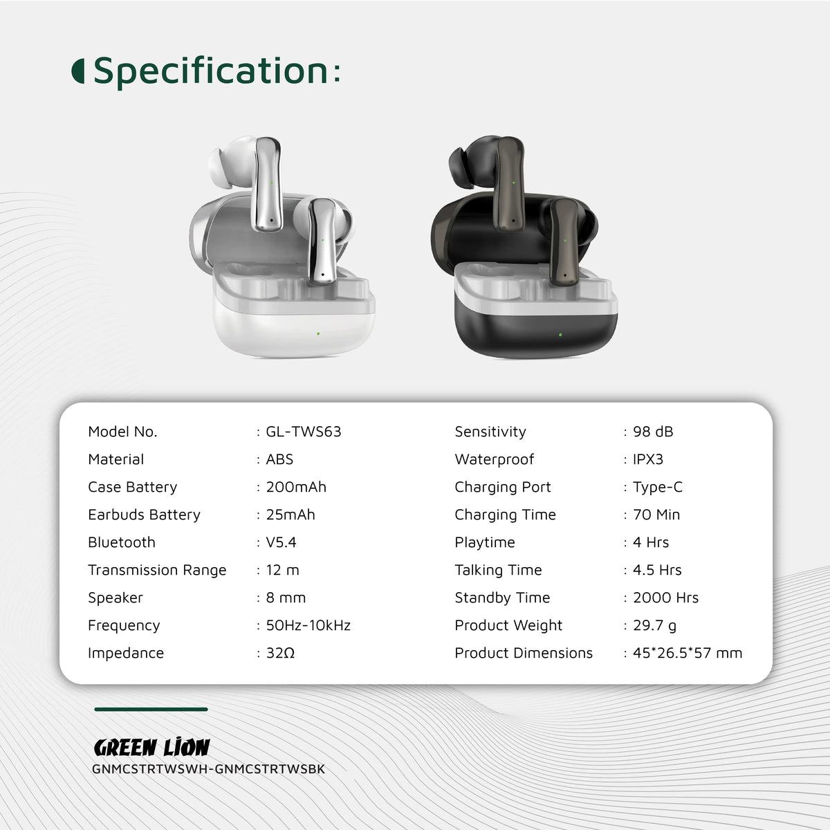 Green Lion Manchester True Wireless Earbuds - White – image 6