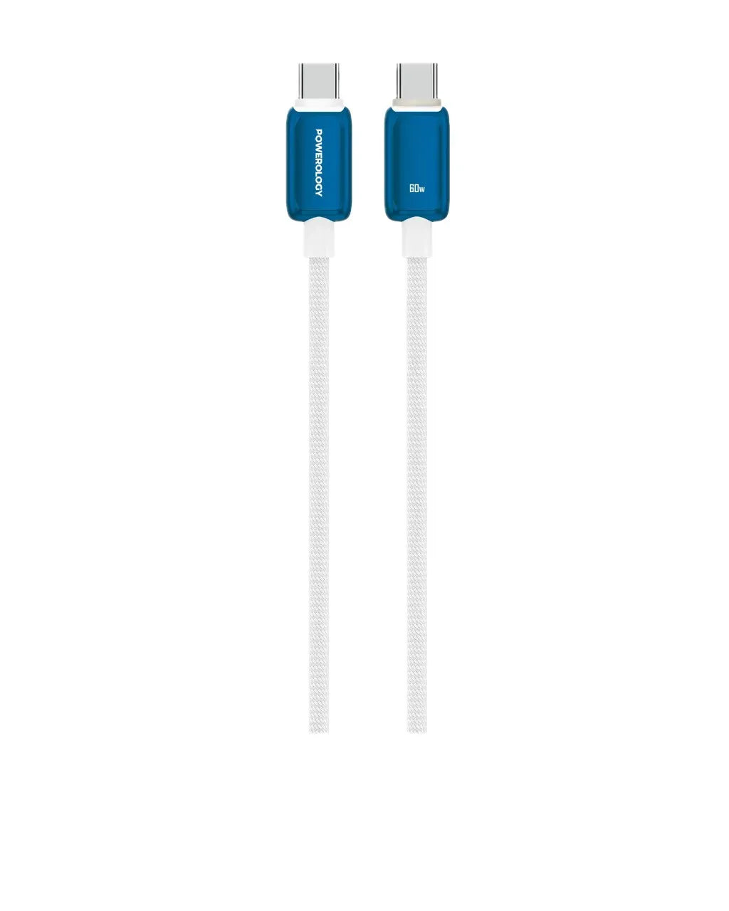 Powerology Zinco Series 60 W USB-C Cable - WhiteBlue – image 3