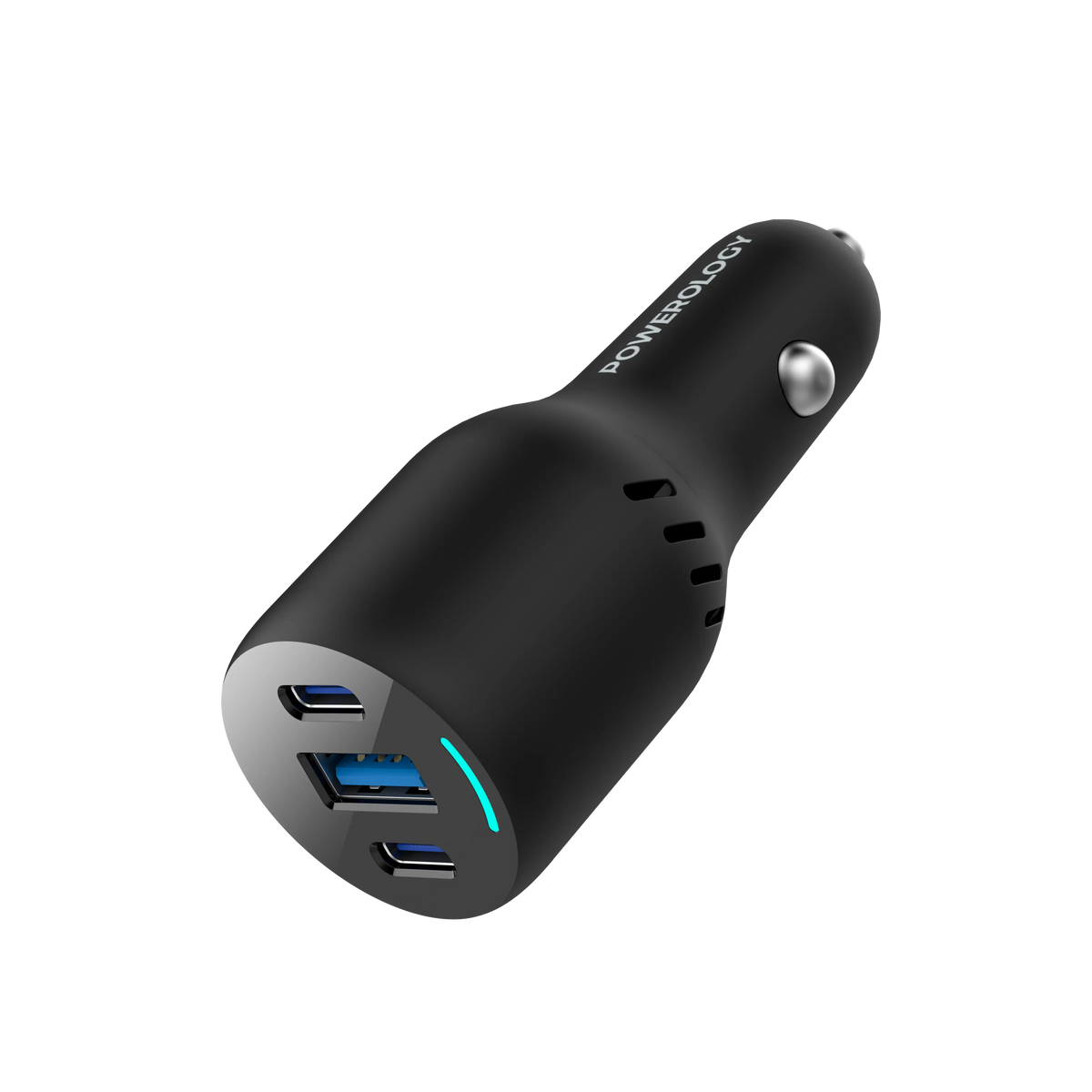 Powerology Pd65w Pd20w Qc18w LED Triple Ports Car Charger Black – image 3
