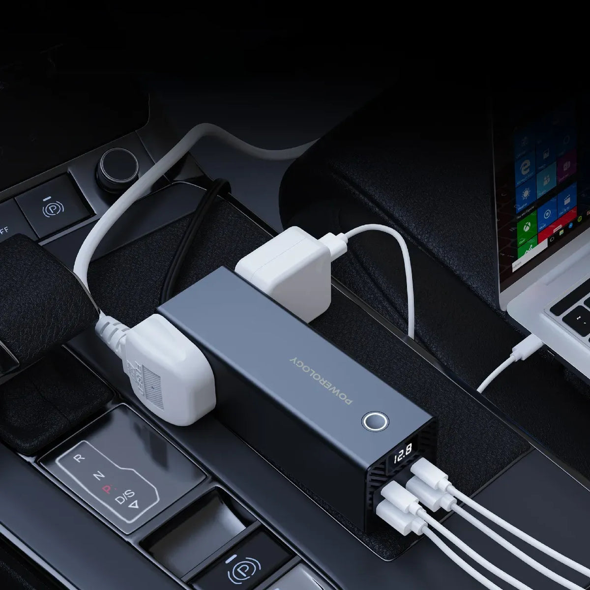 Powerology 2ac Universal 300w Power Inverter PD 36w Black – image 3