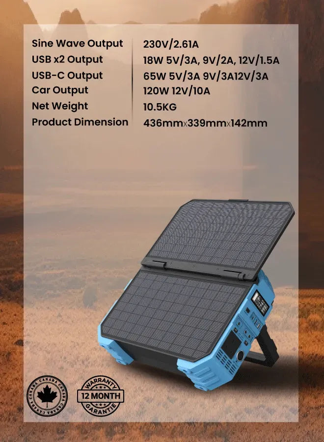 Powerology 600w Portable Power Generator Integrated Solar Panel – image 8