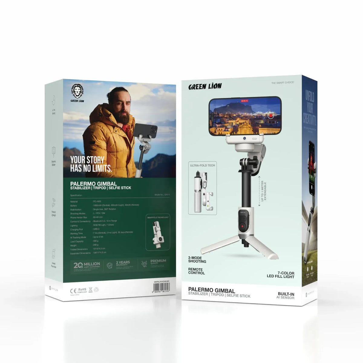 Green Lion Palermo Gimbal Tripod Stand with Remote Control White – image 4