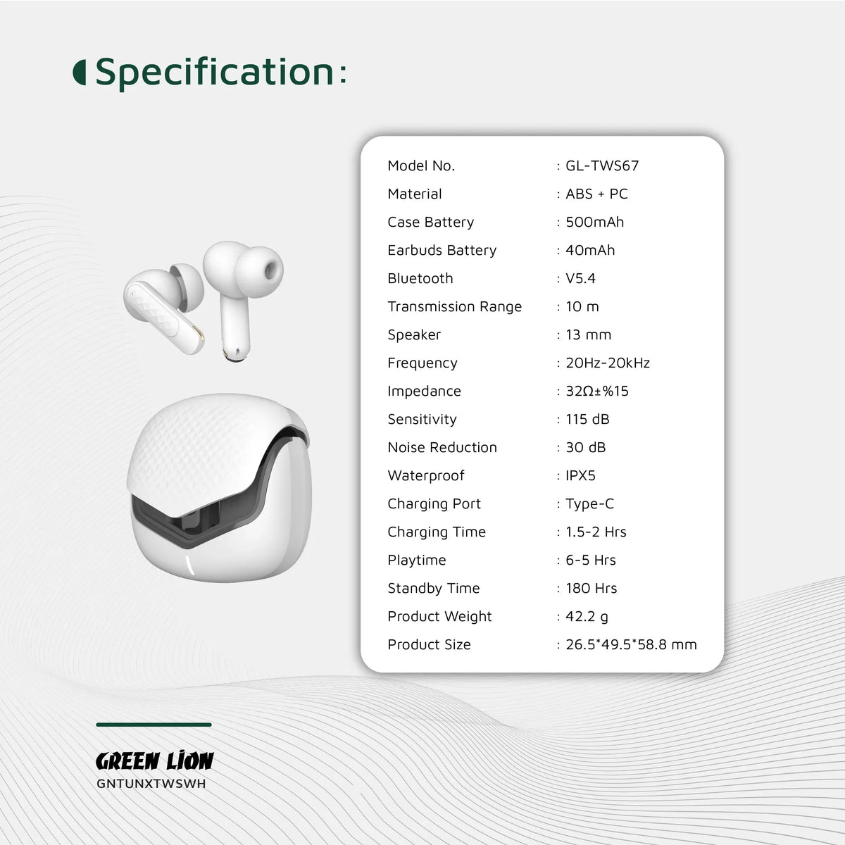 Green Lion Tune XTrue Wireless Earbuds - White – image 15