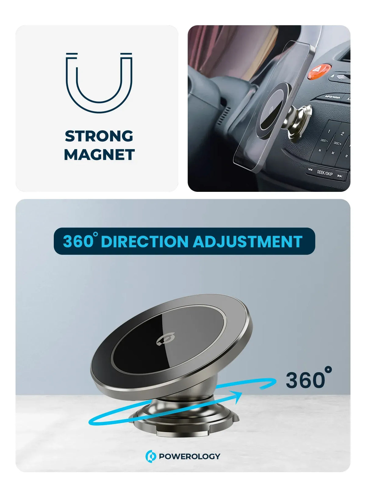 Powerology MagSafe Magnetic Phone Mount Titanium – image 7